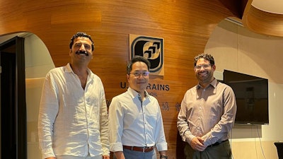 U.S. Grains Council (USGC) Manager of Global Strategies and Trade Alexander Grabois (right) recently traveled to Taiwan and Indonesia as a continuation of the Council's industrial starch study. Grabois worked with USGC Taiwan Director Michael Lu (center) to meet with local stakeholders to learn about their operations, present the lab findings of the study and further develop the report.