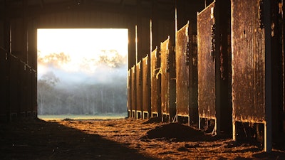 Horse Stable At Sunrise