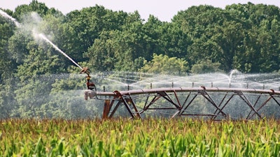 Farm Irrigation Over Corn