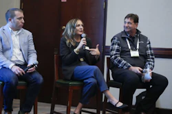 From left: Tyler Bottoms, AgVision, Lacey Seibert, Bushel and Keith Bangasser, Levridge.