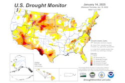 Jan14 2025 Us Drought Monitor Map