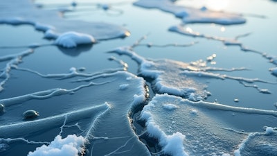 Cracked And Refrozen Ice