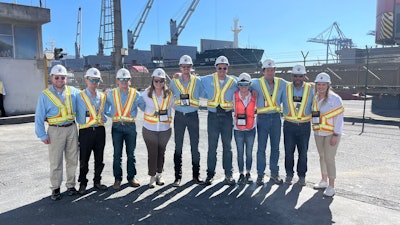 At Guatemala’s largest port, Terminal De Granos Del Pacifico, See for Yourself participants included (from left to right): Andrew Armstrong (OH), Gentry Clark (MS), Cody Clift (KY), Elizabeth Pfaff (IN), Cale Buhr (NE), Jonathan Griffel (IL), April Bowar (SD), Luke Bellar (KS), Landon Moore (NC) and Jenna Maher (MI).