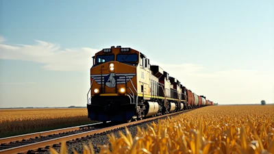 Train Traveling Thorugh Midwest