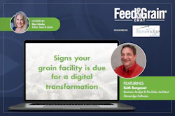 Feed & Grain digital transformation webinar with laptop screen and industry experts
