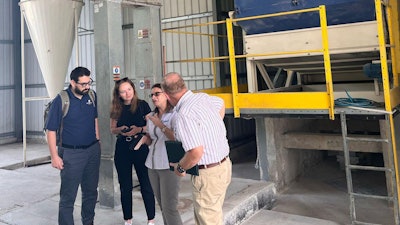 In May, U.S. Grains Council (USGC) staff traveled to Panama to visit U.S. corn customers and discuss ways to maximize profits through proper storage and applications for broken corn and foreign materials (BCFM). USGC Manager of Global Strategies and Trade Alexander Grabois (leftmost), USGC Regional Programs and Special Projects Manager Sierra Richey (second from left) and USGC Regional Consultant Alejandro Gonzalez are pictured discussing the equipment and practices of a feed mill in Panama.