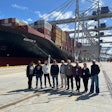 The first-ever shipment of U.S. corn fermented protein certified under the U.S. Grains Council's (USGC's) corn sustainability assurance protocol (CSAP) recently arrived in the United Arab Emirates (UAE). The shipment is the result of a commercial agreement negotiated at recent Council conferences and events. Customers are pictured touring the Port of Savannah with USGC Regional Director for Europe, the Middle East and Africa (EMEA) Ramy H. Taieb (fourth from left) after the Council's Export Exchange conference in October.