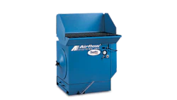 Blue industrial air filtration machine with Air-flow branding