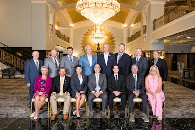 The delegates of the U.S. Grains Council (USGC) elected members to the organization's Board of Directors today in Grand Rapids, MI. From left to right (rear): At-Large Director Curt Mether; Agribusiness Sector Director Sean Broderick; At-Large Director Dylan Rosier; Ethanol Sector Director Craig Willis; State Checkoff Sector Director Josh Roe; Barley Sector Director Matthew Horlacher; Sorghum Sector Director Adam Schindler; At-Large Director Greg Alber; (front) Corn Sector Director Jolene Riessen; Secretary-Treasurer Jay Fischer; Past Chairwoman Verity Ulibarri; Chairman Mark Wilson; USGC President and CEO Ryan LeGrand; Vice Chairman Jay Reiners; and At-Large Director Jennie Schmidt.