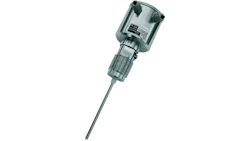 Metal industrial temperature or pressure sensor with cylindrical probe