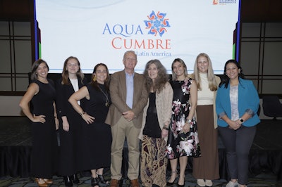 The U.S. Grains & BioProducts Council (USGBC) hosted a conference promoting the nutritional benefits of U.S. corn co-products, including distiller’s dried grains with solubles (DDGS) and corn fermented protein (CFP) to Latin American aquaculture industry leaders. Pictured from left to right are USGBC Regional Director for Latin America Marri Tejada; USGBC Regional Programs and Special Projects Manager Sierra Richey; USGBC Marketing Specialist Diana Correa; USGBC Regional Consultant Alejandro Gonzalez; USGBC Senior Marketing Specialist Patricia Esqueda; USGBC Marketing Specialist Angelica Rios; USGBC Manager of Global Programs Samantha Redfern; and USGBC Regional Programs Manager Egna Rodriguez.