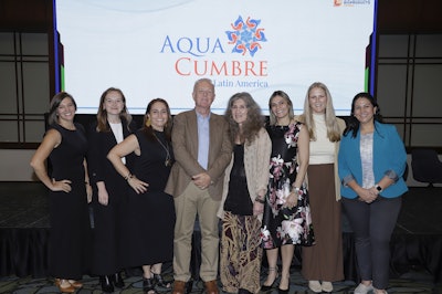 The U.S. Grains & BioProducts Council (USGBC) hosted a conference promoting the nutritional benefits of U.S. corn co-products, including distiller’s dried grains with solubles (DDGS) and corn fermented protein (CFP) to Latin American aquaculture industry leaders. Pictured from left to right are USGBC Regional Director for Latin America Marri Tejada; USGBC Regional Programs and Special Projects Manager Sierra Richey; USGBC Marketing Specialist Diana Correa; USGBC Regional Consultant Alejandro Gonzalez; USGBC Senior Marketing Specialist Patricia Esqueda; USGBC Marketing Specialist Angelica Rios; USGBC Manager of Global Programs Samantha Redfern; and USGBC Regional Programs Manager Egna Rodriguez.