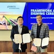 POSCO INTERNATIONAL Signs Business Agreement with U.S.-Based Bartlett. From left: POSCO INTERNATIONAL CEO Lee Kye-In and Bartlett CEO Joe Griffith