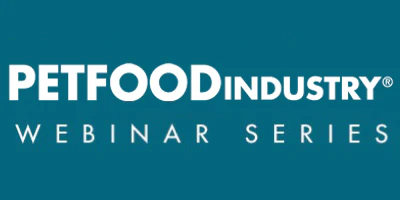 Pet Food Industry Webinar Series logo in teal and white