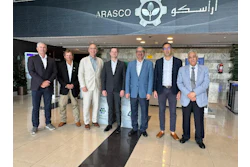 U.S. Grains & BioProducts Council (USGBC) board members and staff recently traveled to Saudi Arabia as part of an officers' mission to develop U.S. corn and corn co-product exports to the country. Pictured from left to right are USGBC Vice Chairman Jay Reiners; USGBC Secretary-Treasurer Jay Fischer; USGBC Chairman Mark Wilson; USGBC President and CEO Ryan LeGrand; USGBC Regional Director for Europe, the Middle East and Africa Ramy H. Taieb; USGBC Deputy Regional Director for Africa Mohamed Salah Bouthour; and USGBC Saudi Arabia Consultant Nabeel Salameh.