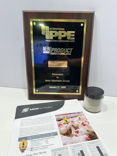 Award plaque for Kent Nutrition Group at IPPE New Product Showcase