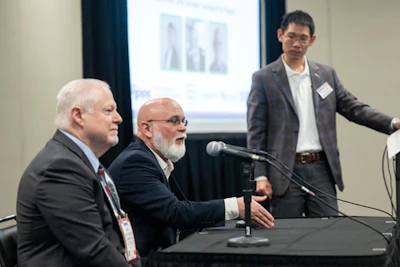 (Left to right) Drs. Steve Lerner, Charles Starkey and Yuan-Tai Hung participate in the “Air Quality and Ingredient Innovation for Sustainability” panel at the Animal Agriculture Sustainability Summit during the 2026 IPPE.