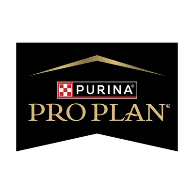 Purina Pro Plan official logo with black background and gold lettering