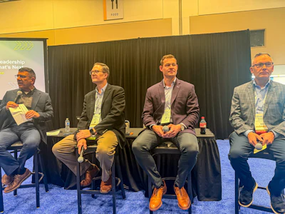 From Right: John Caupert, CEO, GEAPS; Devin Mogler, president and CEO, National Oilseed Processors Association (NOPA); Kurt Rosentrater, professor, Iowa State University; Robert White, SVP of Industry Relations & Market Development, Renewable Fuels Association (RFA)