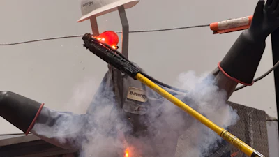 An electrical current going through a dummy during 'Electrical Hazard Demonstration: WATT Could Go Wrong' demonstration at GEAPS Exchange 2026.