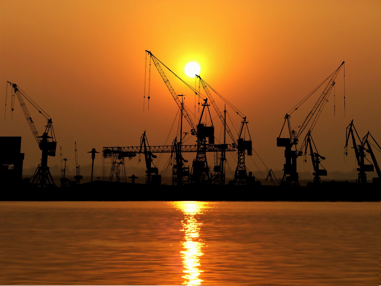 Sunset Port Exports Pixabay