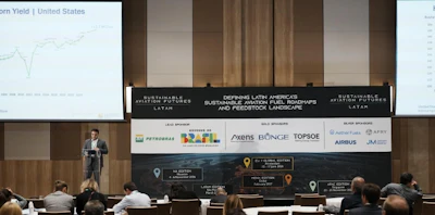 U.S. Grains & BioProducts Council (USGBC) Senior Manager of Global Ethanol Export Development Ankit Chandra spoke at Sustainable Aviation Futures Latin America last week to showcase ethanol’s role in sustainable aviation fuel (SAF) development.