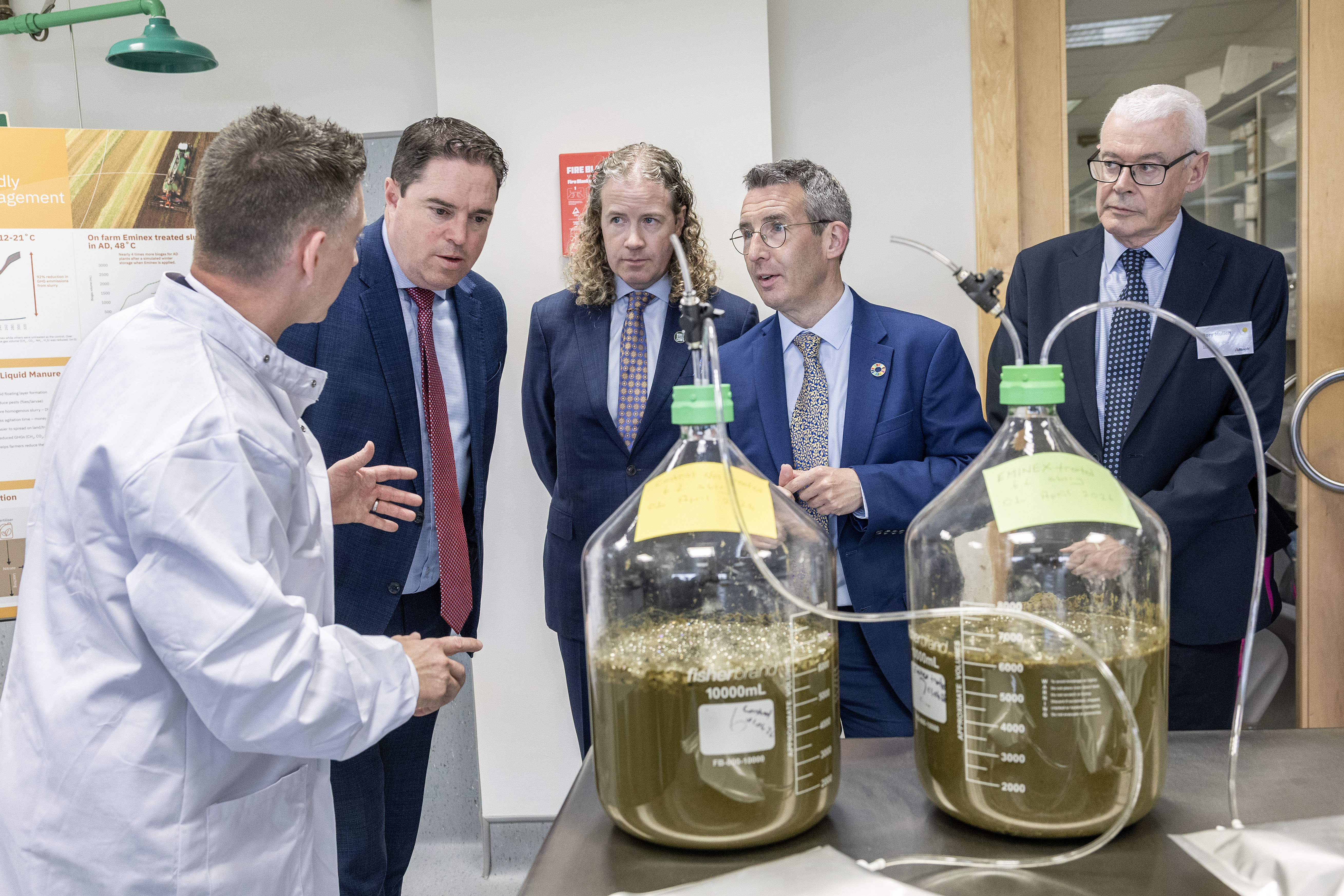 Alltech Ireland Applications Laboratory opening at the company&rsquo;s European headquarters in Dunboyne, County Meath, Ireland, with a ribbon-cutting ceremony officiated by Minister Heydon, Minister Muir, Dr. Mark Lyons, Deirdre Lyons and Dr. Patrick Ward.