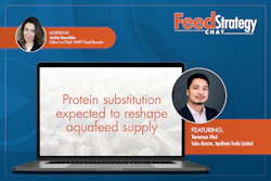 FeedStrategy Chat webinar featuring Jackie Roemmele and Terence Hui discussing protein substitution in aquafeed supply