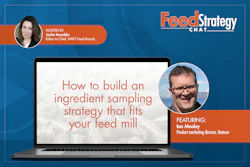Feed Strategy Chat webinar featuring Jackie Roembke and Ian Mealey on ingredient sampling strategies for feed mills