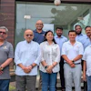 The U.S. Grains & BioProducts Council (USGBC) held meetings with Indian aquaculture industry stakeholders to share the nutritional and environmental benefits of U.S. distiller's dried grains with solubles (DDGS). Pictured during a meeting with BMR Group are USGBC Regional Consultant Amit Sachdev (leftmost), USGBC Deputy Regional Director for South Asia Arup Mitra (third from left), USGBC Program Manager Monika Madan (fourth from left) and USGBC Director of Global Sustainability Carlos F. Suárez (fourth from right).