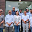 The U.S. Grains & BioProducts Council (USGBC) held meetings with Indian aquaculture industry stakeholders to share the nutritional and environmental benefits of U.S. distiller's dried grains with solubles (DDGS). Pictured during a meeting with BMR Group are USGBC Regional Consultant Amit Sachdev (leftmost), USGBC Deputy Regional Director for South Asia Arup Mitra (third from left), USGBC Program Manager Monika Madan (fourth from left) and USGBC Director of Global Sustainability Carlos F. Suárez (fourth from right).