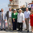 L to R: William Campbell, Liberty Maritime; Captain Willie Barrere, American Maritime Officers; John Owen, USA Rice; Michelle Bekkering, USDA Deputy Under Secretary for Trade and Foreign Agricultural Affairs; Dr. Mike Strain, Louisiana Department of Agriculture; Matthew Nims, World Food Programme; Beth Brach, Port of New Orleans.