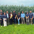 The U.S. Grains & BioProducts Council (USGBC) escorted a group of Panamanian maritime shipping stakeholders to Illinois and Texas for an overview of U.S. ethanol production and capability in sustainable marine fuel (SMF). Pictured at USGBC Past Chairman Mark Wilson’s farm in Toulon, IL are Illinois Corn Director of Exports & Logistics Collin Waters (leftmost), Wilson (seventh from right), USGBC Latin America Regional Ethanol Consultant Marcelo Velazquez (fifth from right) and USGBC Manager of Global Ethanol Programs Emma Freebairn (rightmost).