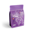 Purple Mondi ReCircle FlexiBag sustainable packaging with line-drawn animal illustration