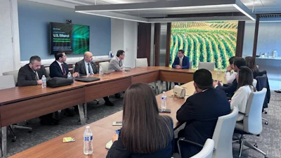 A Guatemalan delegation met with USGBC President and CEO Ryan LeGrand (rear) at the Council’s headquarters in Washington, D.C., in July as part of a technical and trade mission supporting Guatemala’s E10 implementation.