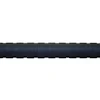 Black ribbed roller with metal end caps on white background