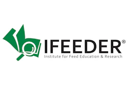 IFEEDER Institute for Feed Education & Research logo with green leaf and magnifying glass symbol
