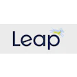 Leap logo featuring navy text with a stylized blue and yellow bird icon