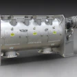 Industrial horizontal ribbon mixer with electric motor drive and safety features