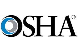 OSHA registered trademark logo featuring blue and gray circular symbol with bold black text