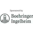 Boehringer Ingelheim logo featuring a circular geometric symbol with vertical lines and company name in black text