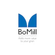 BoMill logo with blue curved symbol and tagline 'Adds more value to your grain'