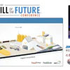 Feed Mill of the Future Conference poster featuring a 3D feed mill facility diagram, speaker, and sponsor logos including Andritz, APEC, and Bestmix.