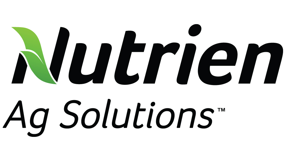 Nutrien Ag Solutions logo with green leaf icon and black italicized text