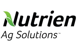 Nutrien Ag Solutions logo with green leaf icon and black italicized text