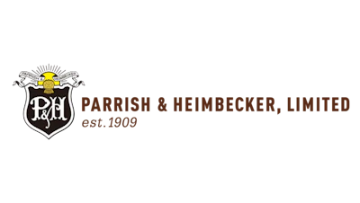 Parrish & Heimbecker, Limited logo featuring shield emblem with sun, established 1909