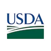 USDA logo with blue text and green agricultural field design