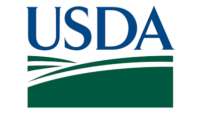 USDA logo with blue text and green agricultural field design