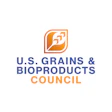 U.S. Grains & Bioproducts Council logo featuring orange feather icon and navy text